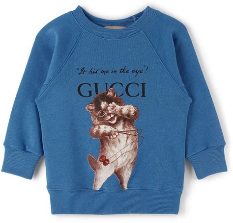 gucci cat sequin blue sweatshirt|saks Gucci sweatshirt.